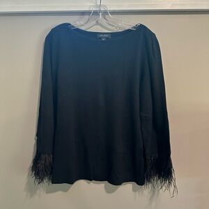 Ann Taylor feather fringe sweater